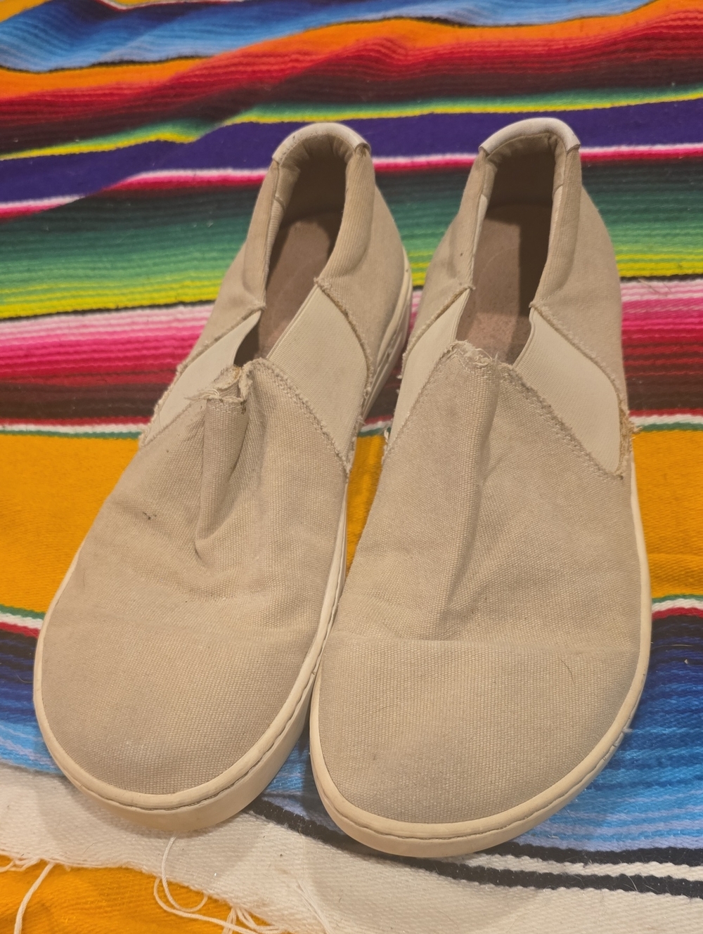 Birkenstock Beige Canvas Slip-On Loafers
